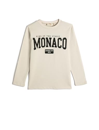 Koton Boys T-Shirt Long Sleeve Crew Neck City Themed Printed Cotton von Koton