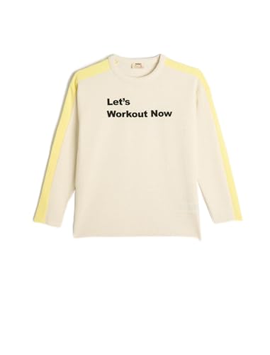 Koton Boys T-Shirt Long Sleeve Crew Neck Printed Detail Color Block von Koton