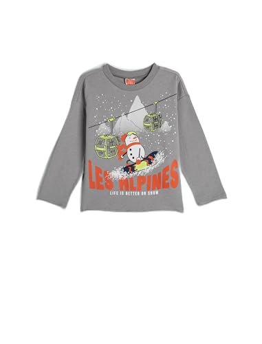 T-Shirt Long Sleeve Crew Neck Winter Printed Cotton von Koton