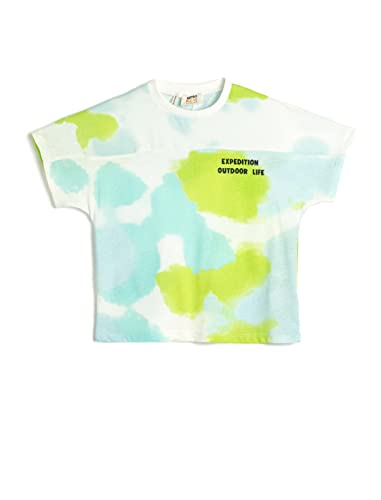 Koton Boys T-Shirt Short Sleeve Tie-Dye Patterned Crew Neck Cotton von Koton