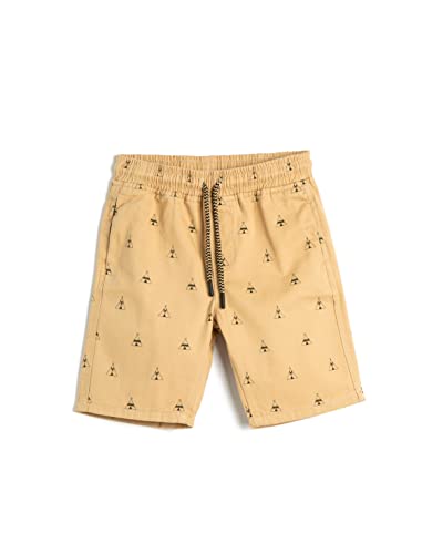 Koton Boyss Chino Drawstring Pockets Cotton Patterned Shorts, Beige Design (0d5), 6-7 Jahre EU von Koton