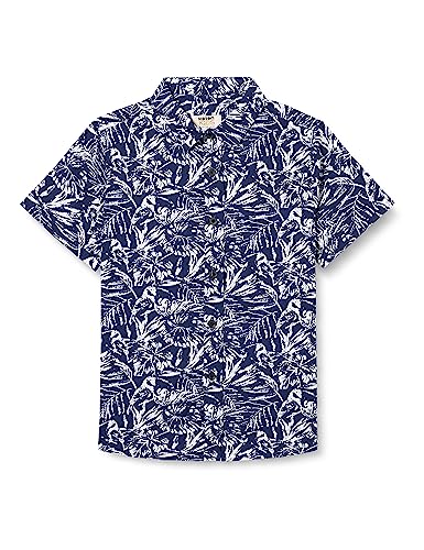 Koton Boyss Short Sleeve Palm Printed Shirt, Marine Design (02c), 4-5 Jahre EU von Koton
