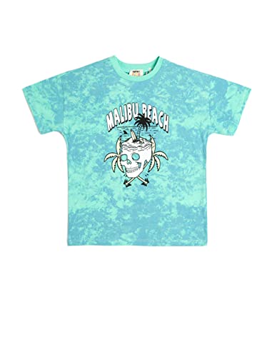 Koton Boyss Short Sleeve Printed Tie-dye Patterned Cotton T-Shirt, Lila Design (03f), 7-8 Jahre EU von Koton
