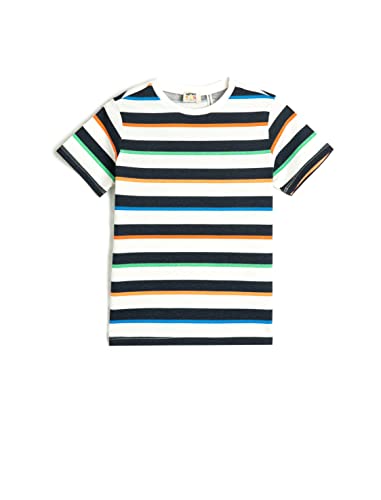 Koton Boyss Striped Short Sleeve Crew Neck Cotton T-Shirt, Multicolor (Mix), 6-7 Jahre EU von Koton