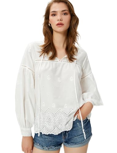Koton Cut Out Detail Puff Sleeve Brode Blouse von Koton