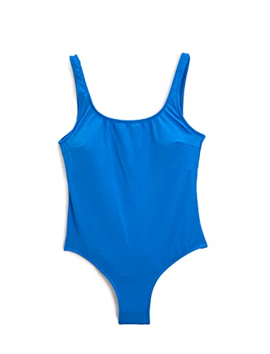 Koton Damen Basic Neck Strappy Padded One Piece Swimsuit, Blue (602), 38 EU von Koton