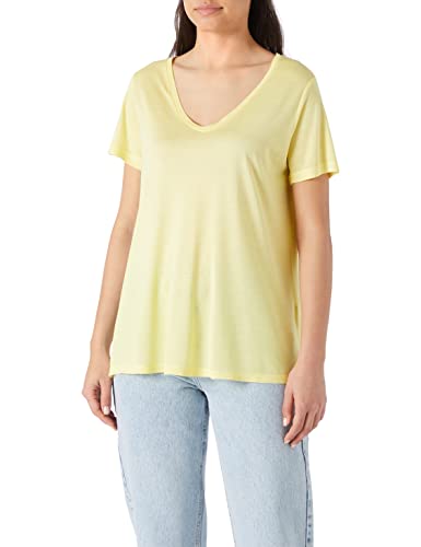 Koton Damen Crew Neck Short Sleeve Basic T-Shirt T Shirt, Yellow (ACS), L EU von Koton