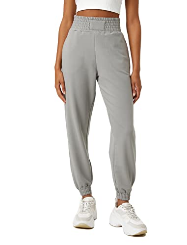 Koton Damen Extra High Waist Pocket Detail Jogger Sweatpants, Grey (031), XS EU von Koton