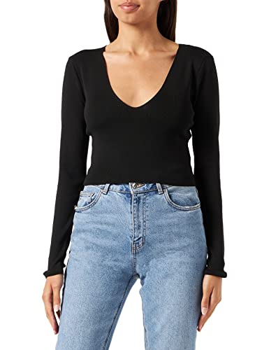 Koton Damen Half Turtleneck Short Sleeve Cozy Pullover Sweater, Black (999), XL EU von Koton