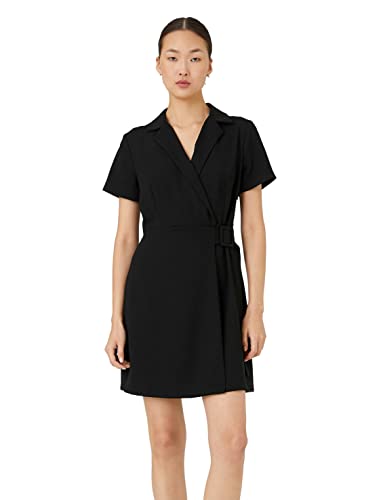 Koton Damen Jacket Short Sleeve Wrapped Belt Detail Dress, Black (999), 38 EU von Koton