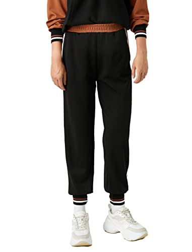 Koton Damen Jogger Sweatpant Binding Detail Pants, Black (999), L EU von Koton