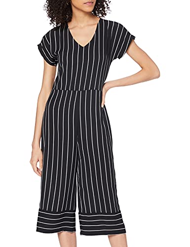 Koton Damen Kreidestreifenlook Jumpsuit, Schwarz (Schwarz 83s), (Herstellergröße: 34) von Koton