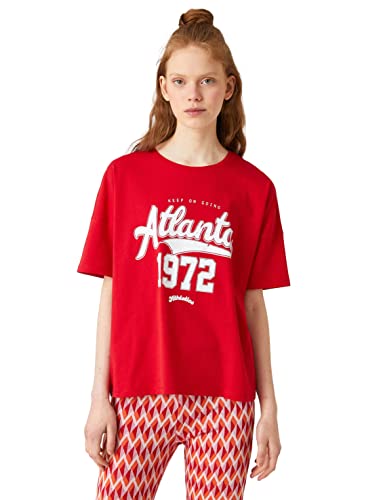 Koton Damen Oversize Short Sleeved T-Shirt T Shirt, Red (401), XS EU von Koton
