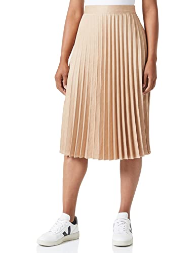 Koton Damen Satin Midi Pleated A Line Skirt, Beige (050), 40 EU von Koton