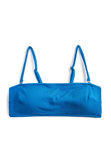 Koton Damen Schulterfreies Bikinioberteil Mit Textur Beschichtet Bikini Top, Saks Blue (665), 38 EU von Koton