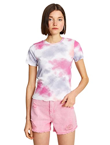 Koton Damen Short Sleeve Crew Neck T-Shirt T Shirt, Rose Design (H26), M EU von Koton