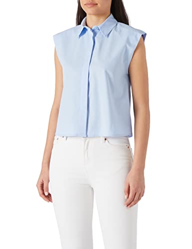 Koton Damen Sleeveless Cotton Shirt, Light Indigo (600), 36 EU von Koton