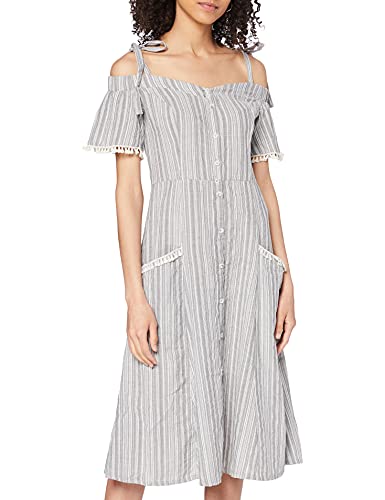 Koton Damen Sommerkleid Mit U-Boot-Ausschnitt Partykleid, Grau Grau 02y, (Herstellergröße: 38) von Koton