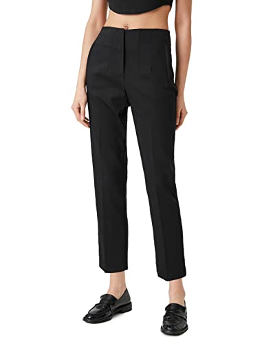 Koton Damen Stitch Detail Cigarette Trousers Casual Pants, Black (999), 38 EU von Koton