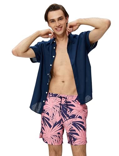 Koton Drawstring Pocket Detail Leaf Printed Swim Trunk von Koton