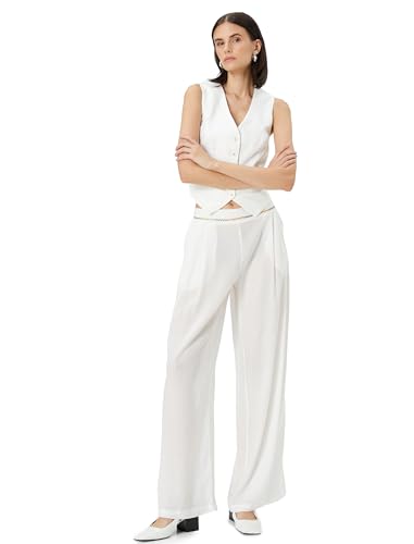 Koton Embroidered Medium Rise Pocket Detail Wide Leg Trousers von Koton