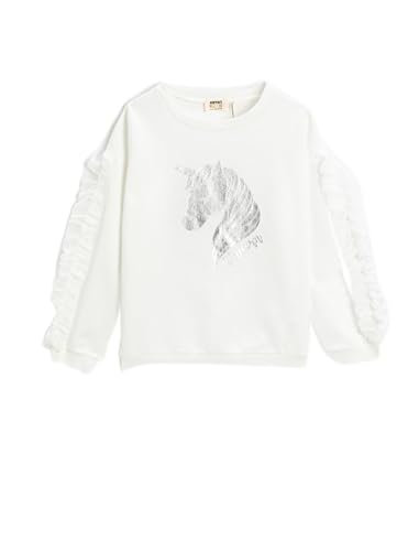 Koton Girl Unicorn Printed Ruffled Sweatshirt von Koton