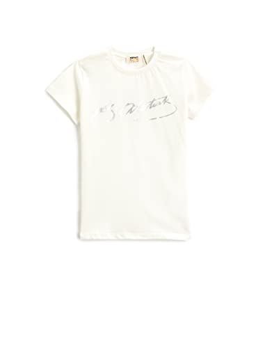 Koton Girls Atatürk Signature Printed Short Sleeve T-Shirt Crew Neck von Koton