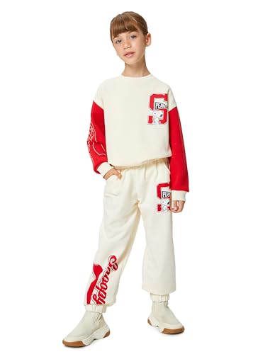 Koton Girls Basic Jogger Sweatpants Printed and Pocket Detail Drawstring Brushed Interior von Koton