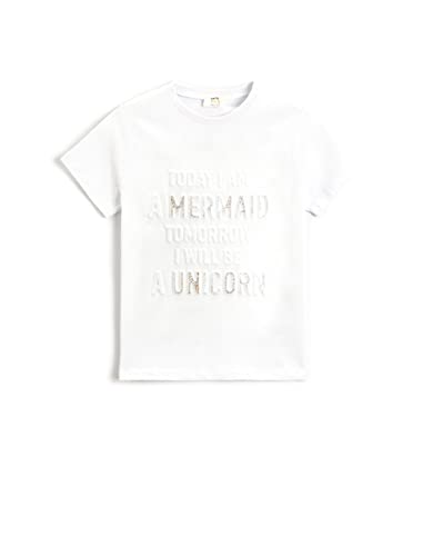 Koton Girls Basic Printed T-Shirt Short Sleeve Crew Neck Cotton von Koton