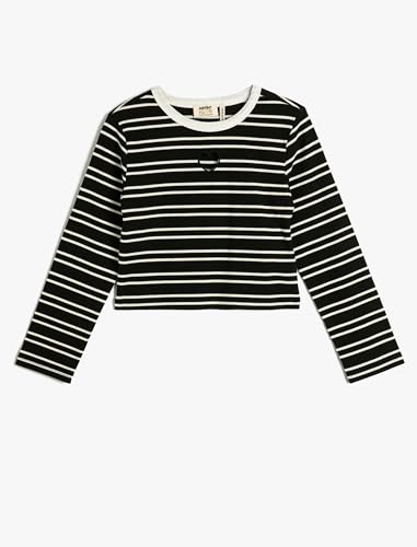 Koton Girls Blouse Long Sleeve Crew Neck Cut-Out Heart Detailed Ribbed von Koton