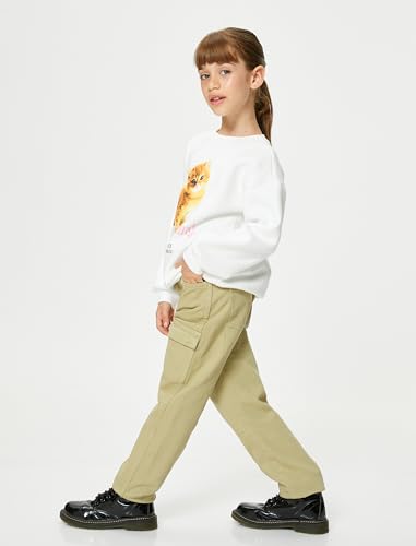 Koton Girls Cargo Trousers Pocket Detail Elastic Waistband Adjustable Cotton von Koton