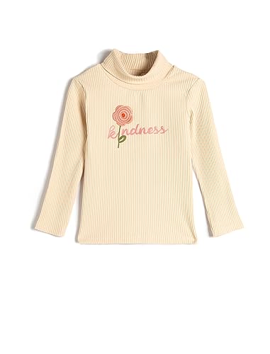 Koton Girls Crew Neck Long Sleeve Embroidered T-Shirt von Koton