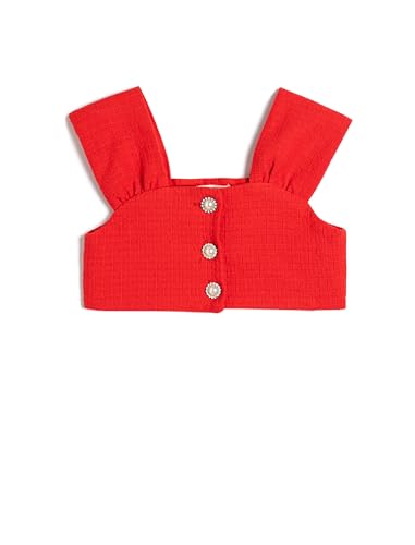 Koton Girls Crop Blouse Button Detail Sleeveless Cotton von Koton