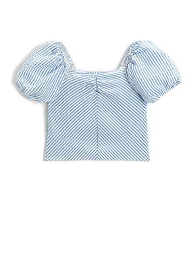 Koton Girls Crop Blouse Short Puff Sleeve Square Neck Lined von Koton