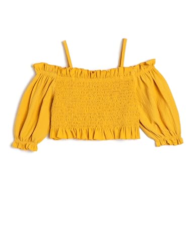 Koton Girls Crop Blouse Shoulder Off Strappy Gimped Short Sleeve von Koton