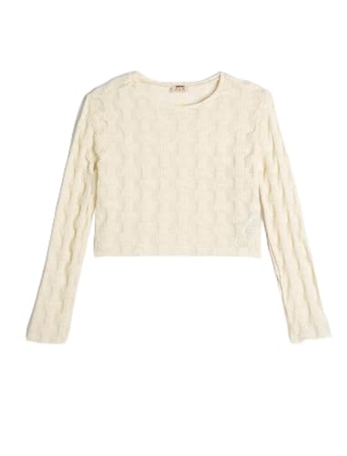 Koton Girls Crop Sweatshirt Textured Long Sleeve Crew Neck von Koton