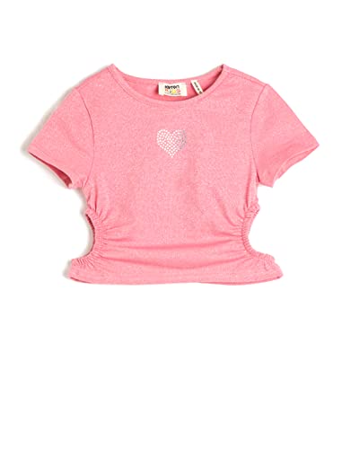 Koton Girls Crop T-Shirt Short Sleeve Cut Out Detail Round Collar Cotton von Koton