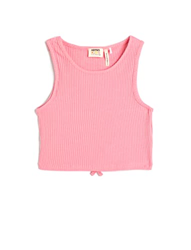 Koton Girls Crop Tank Top Sleeveless Round Collar Ribbed Back Cut Out Detail Cotton von Koton