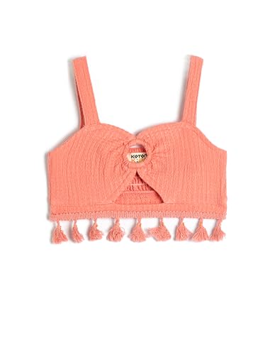 Koton Girls Crop Top Tasseled Cut Out Detail Heart Neck Straps von Koton