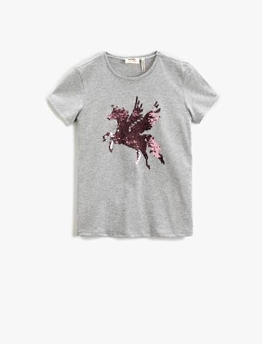 Koton Girls Daisy Sequined Short Sleeve T-Shirt Round Collar von Koton