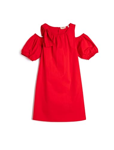 Koton Girls Dress Bowtie Detail Cut Out Round Collar Cotton von Koton