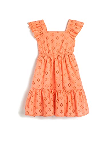 Koton Girls Dress Cutwork Ruffle Short Sleeve Square Neck von Koton