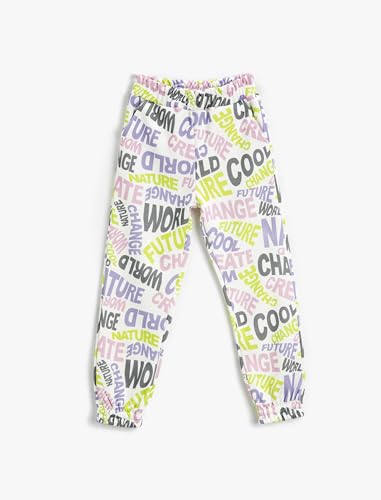 Koton Girls Jogger Sweatpants Pockets Elastic Waistband Printed von Koton
