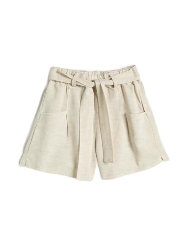 Koton Girls Linen Blend Shorts Elastic Waistband Belt Detail Pockets von Koton