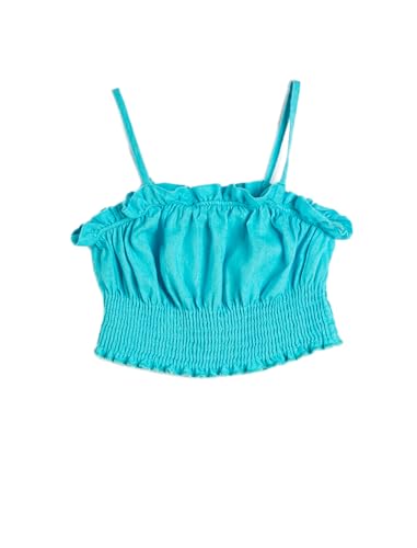 Koton Girls Linen Crop Blouse Strappy Ruffle Gimped Detail von Koton