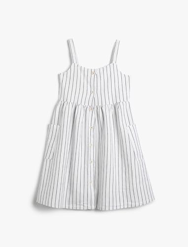 Koton Girls Linen Dress Strappy Button Closure Pocket Detail von Koton