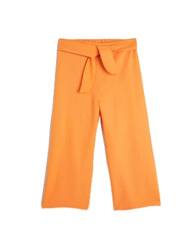 Koton Girls Linen Trousers Wide Leg Belt Detail Elastic Waistband von Koton