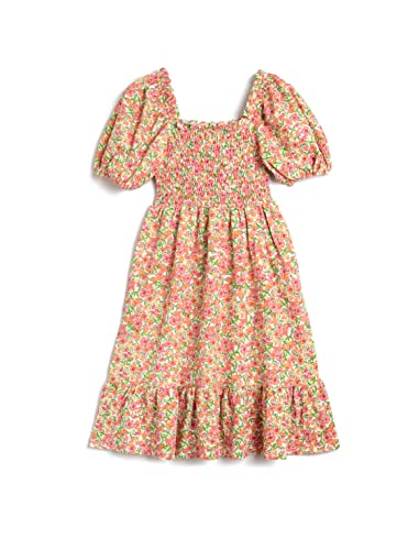 Koton Girls Midi Dress Flower Printed Puff Sleeve Gimped Detail von Koton