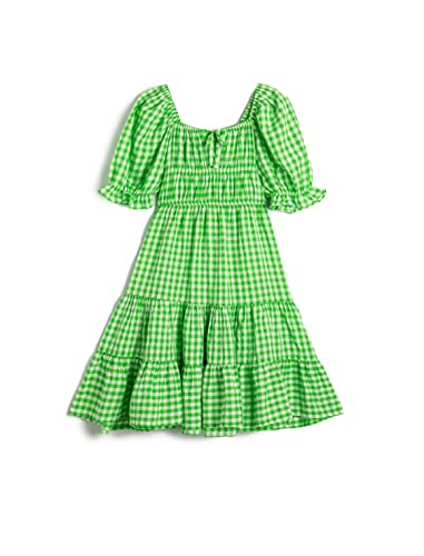 Koton Girls Midi Dress Puff Sleeve Ruffle Detail U Neck Gimped Detail Tiered von Koton