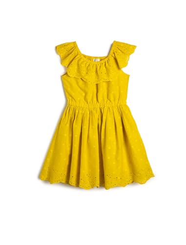 Koton Girls Midi Dress Ruffle Cutwork Detail Shoulder Off Cotton Lined von Koton